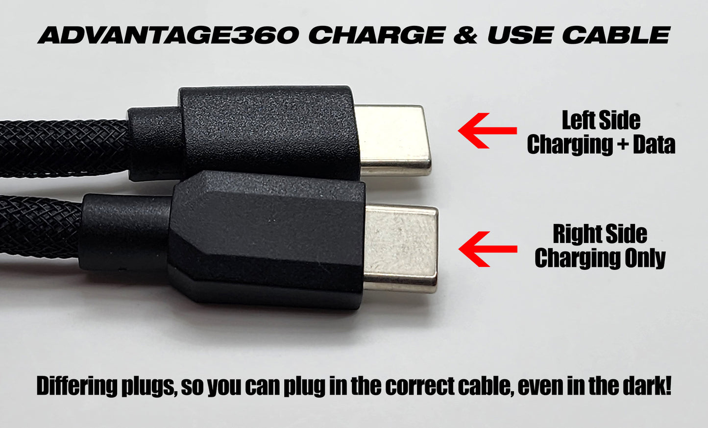 Advantage360 Pro Charge & Use Split USB-C Cable Upgrade - one cable for both sides!