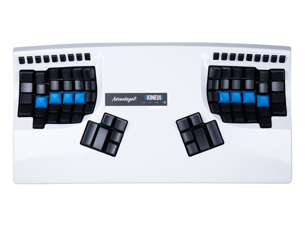 Custom Built White Signature Series Kinesis Advantage 2 Ergo Keyboard