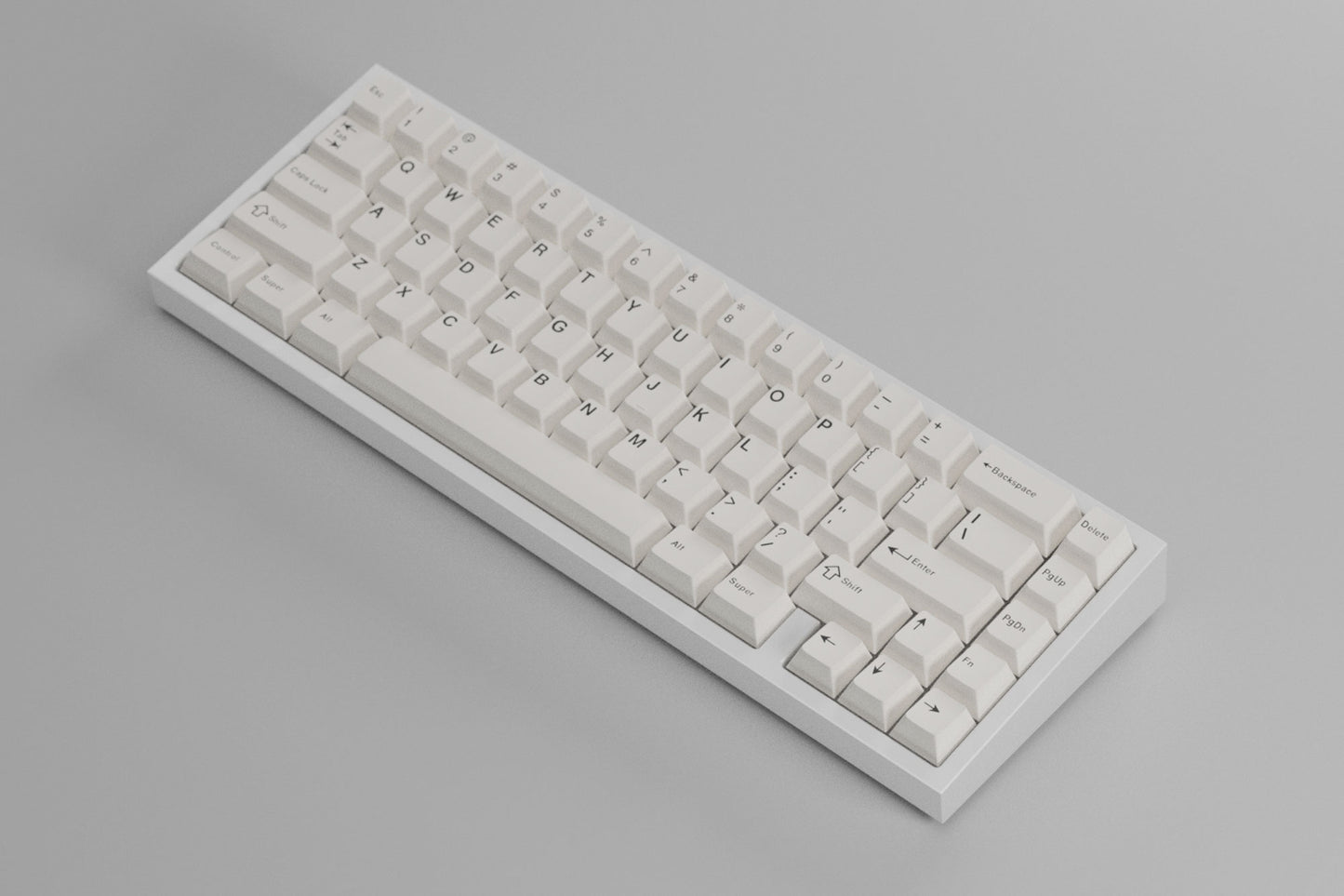 Custom Built White Block 67 Gummy Mount Keyboard