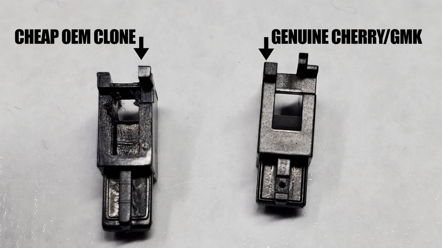 Genuine GMK Cherry Plate Mount Stabilizers with Gold Wires