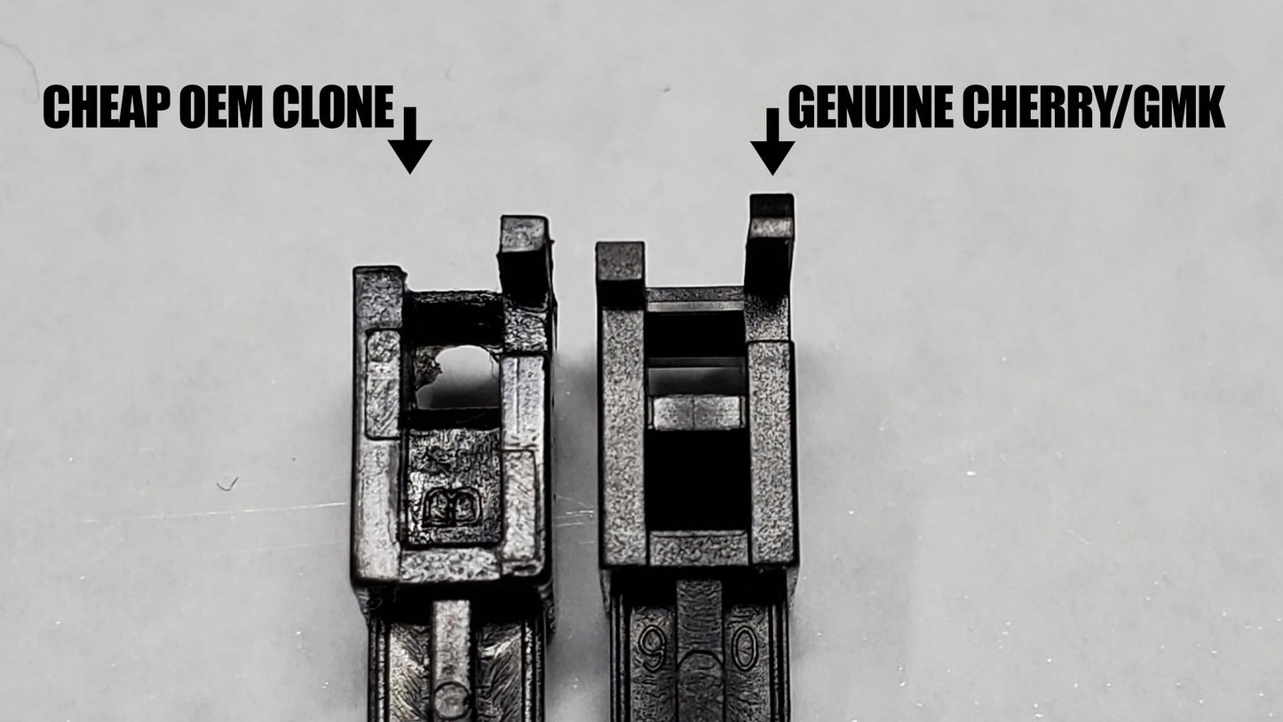 Genuine GMK Cherry Plate Mount Stabilizers with Gold Wires