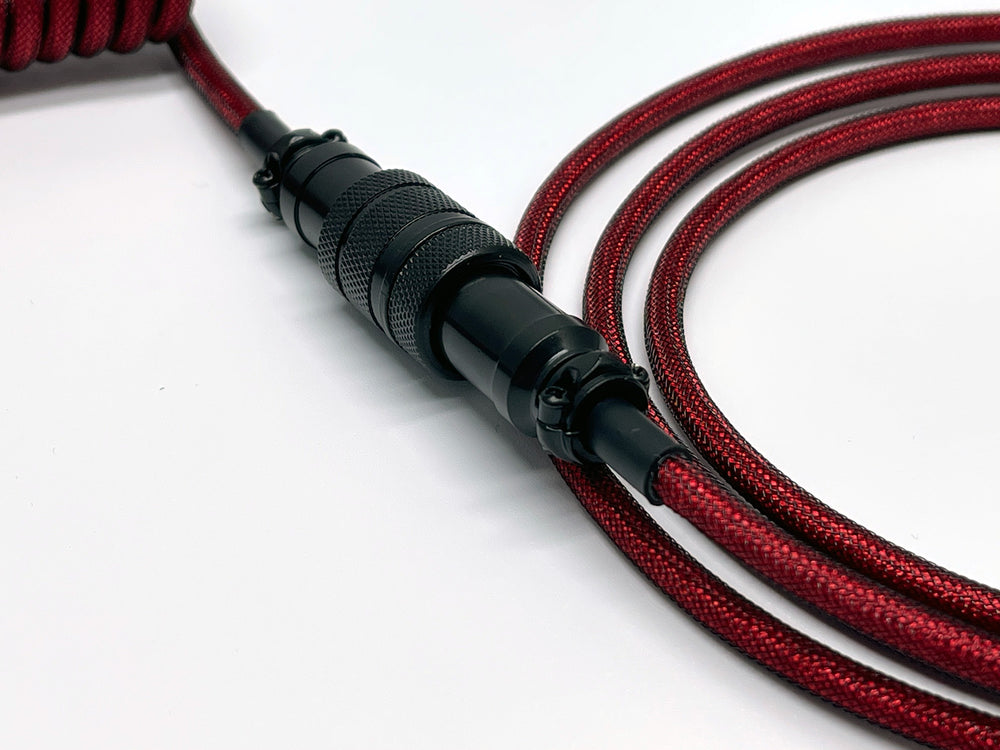 
                  
                    Red & Black Coiled Aviator Custom Double Sleeved USB Cables
                  
                