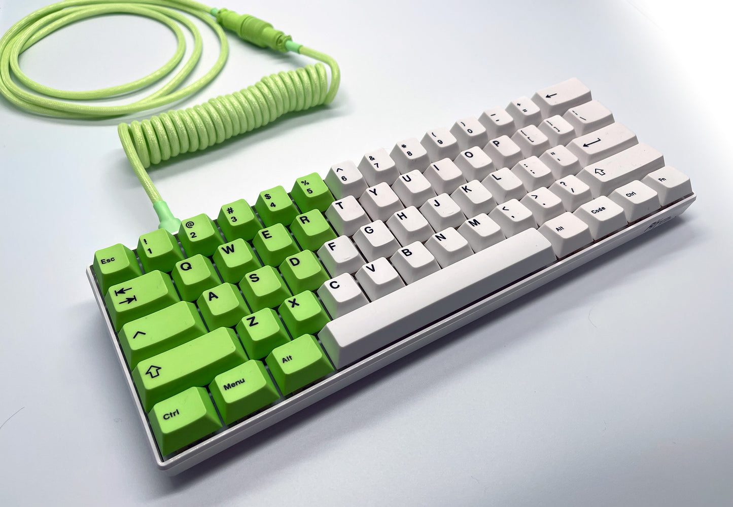 Cream Lime Edition Custom Built Royal Kludge RK61 Hotswap RGB 60% Wireless-Wired Mechanical Keyboard