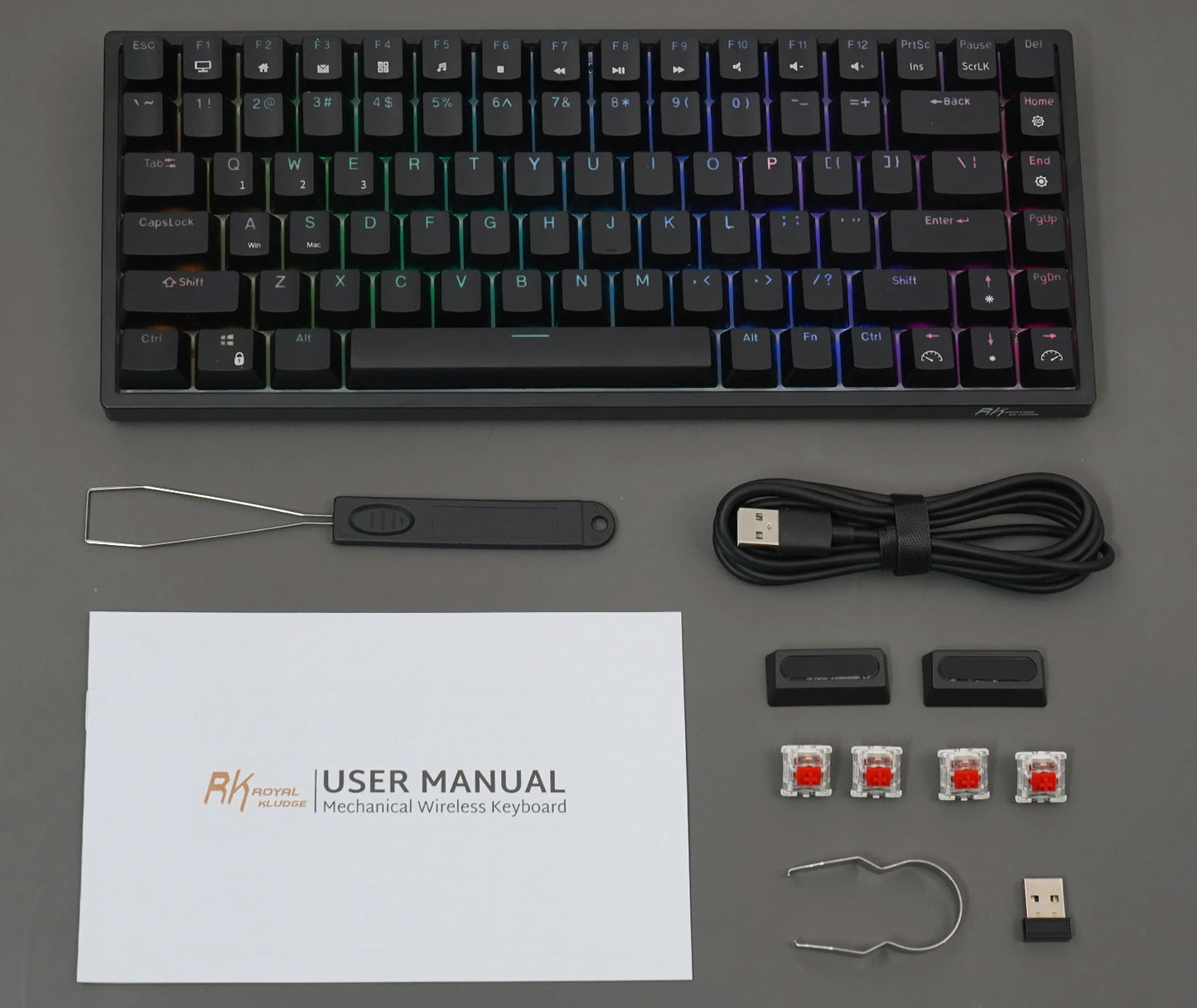 Royal Kludge RK84 RGB Hotswap 75% Wireless-Wired Mechanical Keyboard
