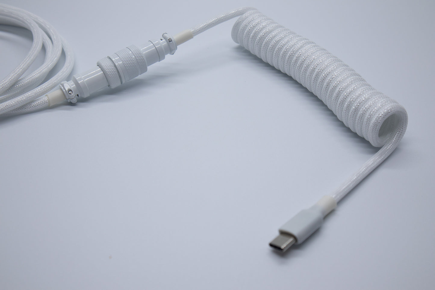 Whiteout Coiled Aviator Custom Double Sleeved USB Cables