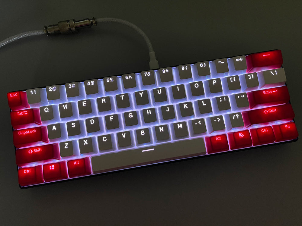 Royal Kludge RK61 RGB Cherry Silent Red, Red-White PBT 60% Wireless-Wired Mechanical Keyboard