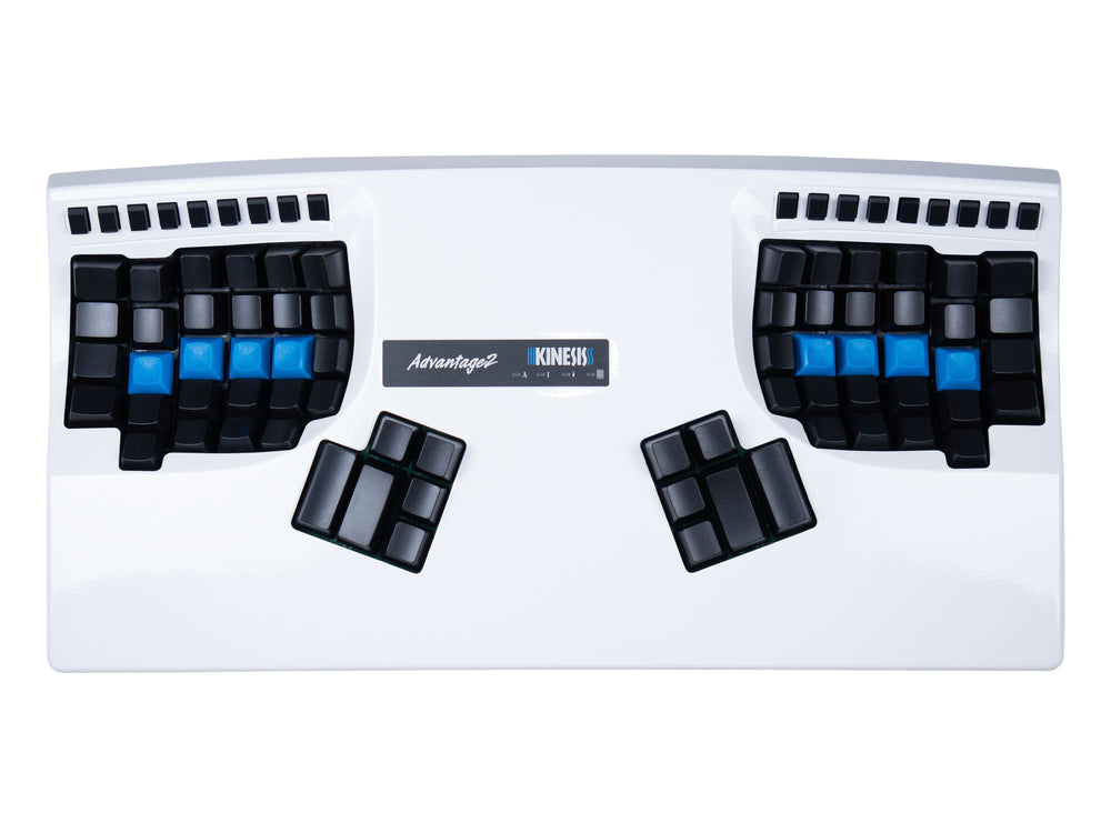 Custom Built B STOCK White Signature Series Kinesis Advantage 2 Ergo Keyboard