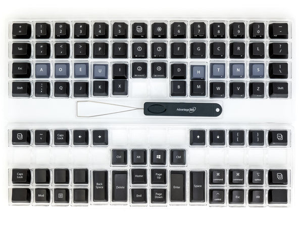 Advantage360 PBT Dvorak Keycap Set