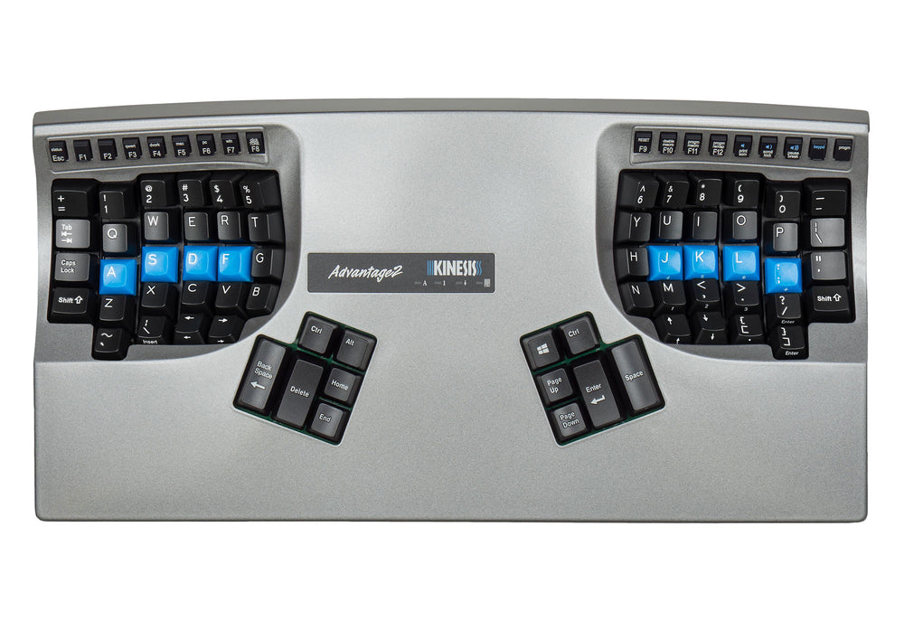 Custom Built Metallic Silver Signature Series Kinesis Advantage 2 Ergo Keyboard - LIMITED STOCK REMAINS