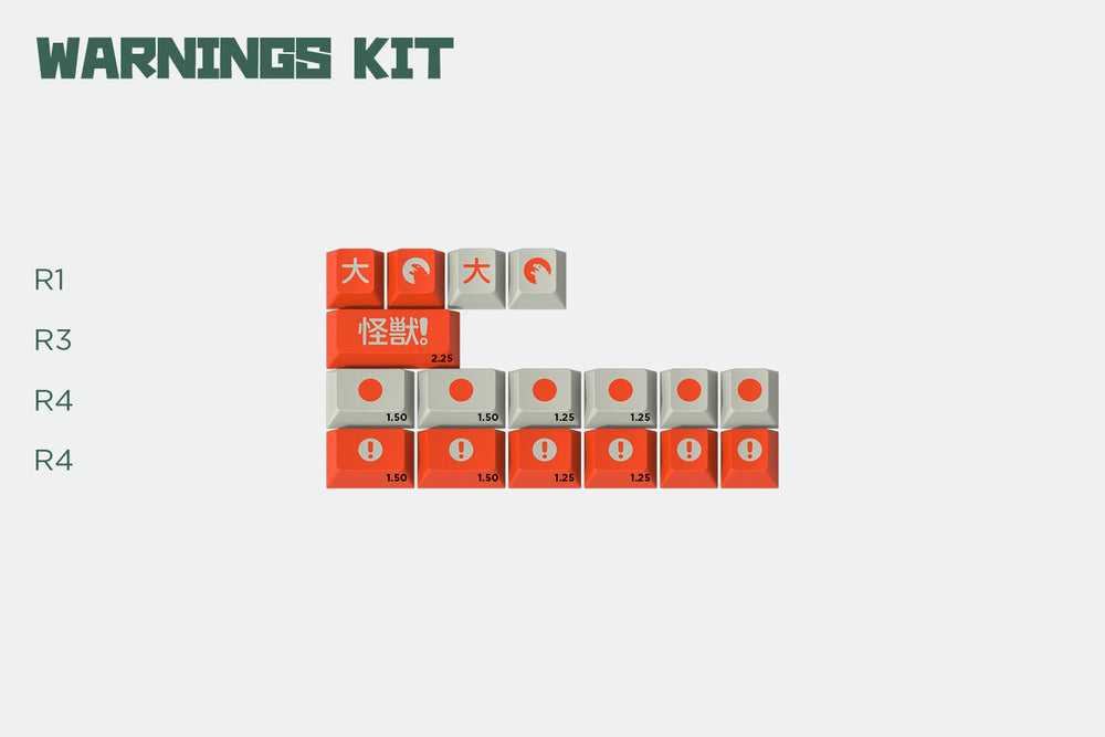 GMK Kaiju & Warnings Keycaps